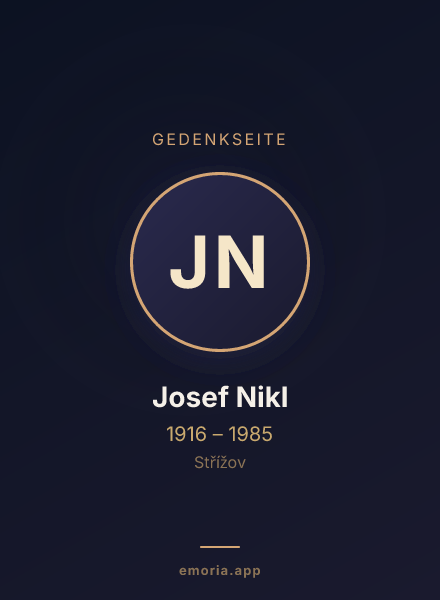 Gedenkportrait von Josef Nikl