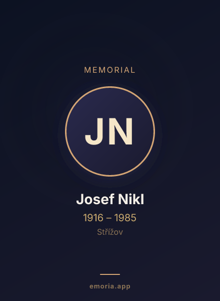Memorial portrait of Josef Nikl