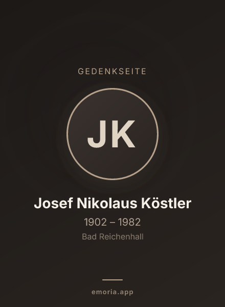 Gedenkportrait von Josef Nikolaus Köstler