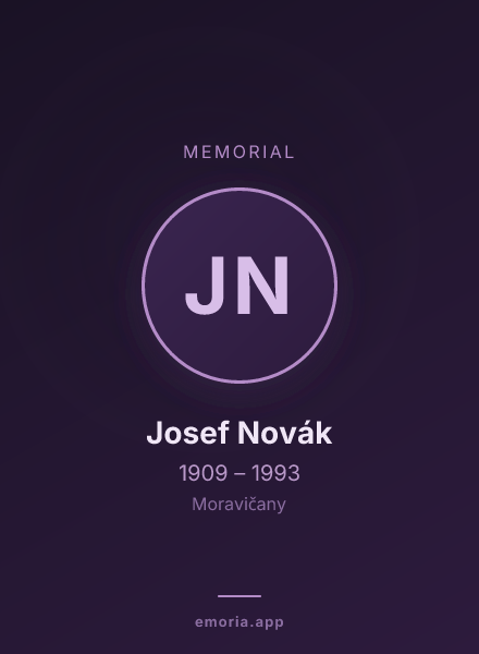 Memorial portrait of Josef Novák