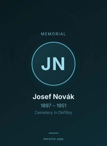 Memorial portrait of Josef Novák