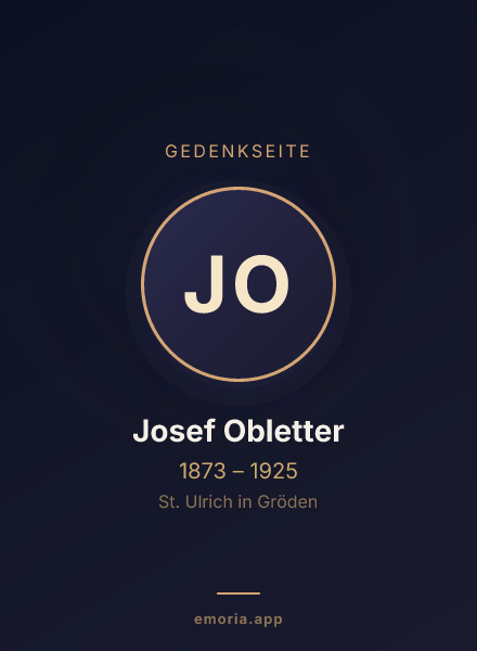 Gedenkportrait von Josef Obletter