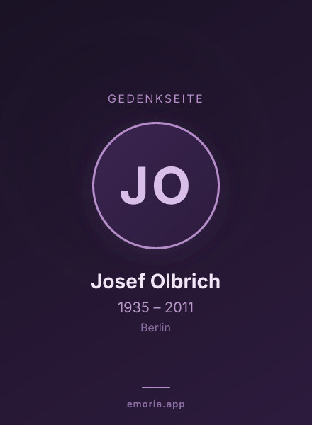 Gedenkportrait von Josef Olbrich