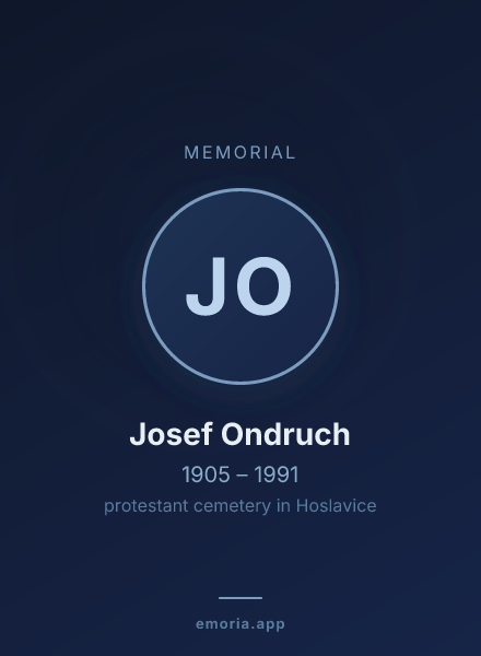 Memorial portrait of Josef Ondruch