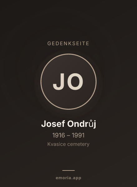 Gedenkportrait von Josef Ondrůj