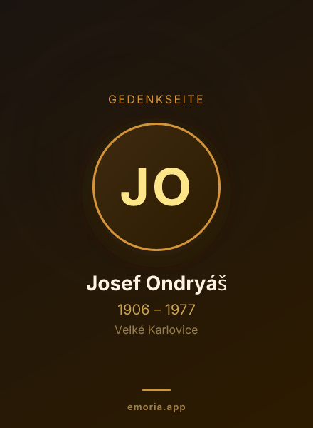 Gedenkportrait von Josef Ondryáš