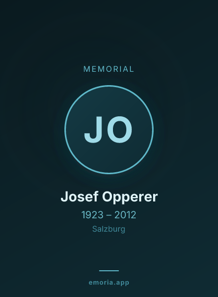 Memorial portrait of Josef Opperer