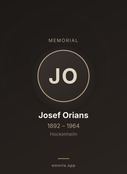 Memorial portrait of Josef Orians
