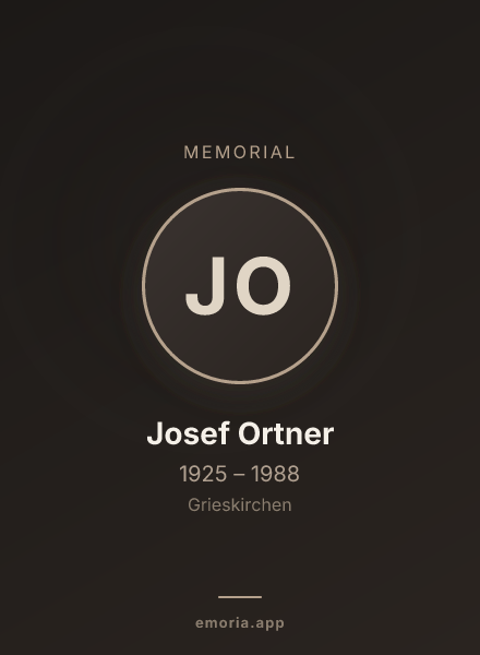 Memorial portrait of Josef Ortner