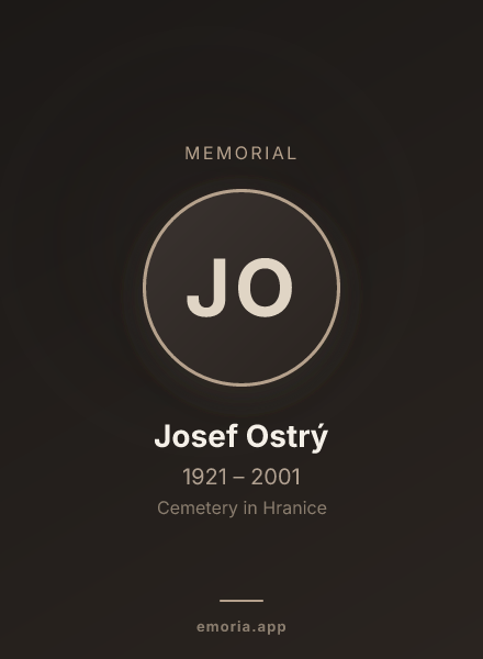 Memorial portrait of Josef Ostrý