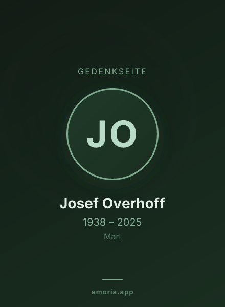 Gedenkportrait von Josef Overhoff