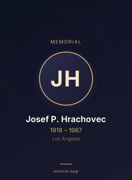 Memorial portrait of Josef P. Hrachovec