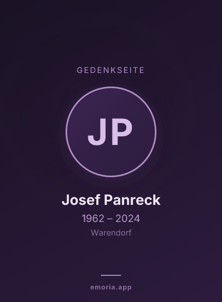 Gedenkportrait von Josef Panreck