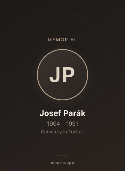 Memorial portrait of Josef Parák