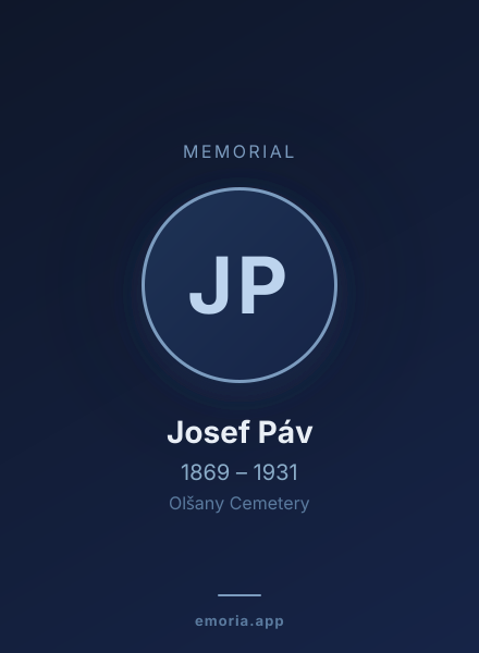 Memorial portrait of Josef Páv