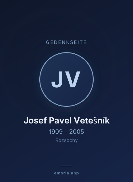Gedenkportrait von Josef Pavel Vetešník