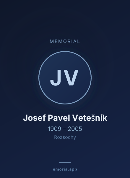 Memorial portrait of Josef Pavel Vetešník