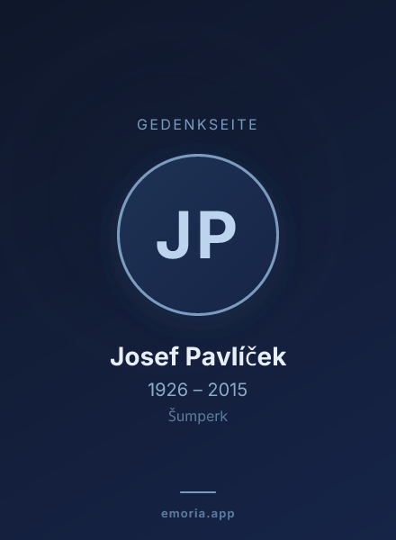 Gedenkportrait von Josef Pavlíček