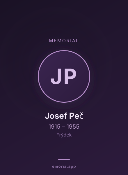 Memorial portrait of Josef Peč