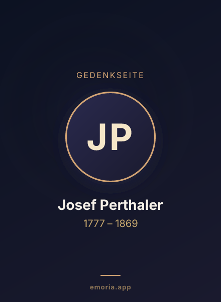 Gedenkportrait von Josef Perthaler