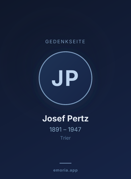 Gedenkportrait von Josef Pertz