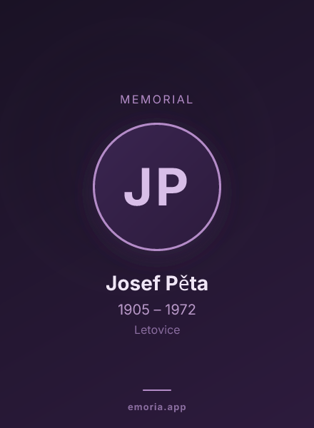 Memorial portrait of Josef Pěta