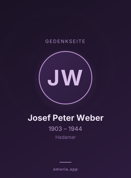 Gedenkportrait von Josef Peter Weber