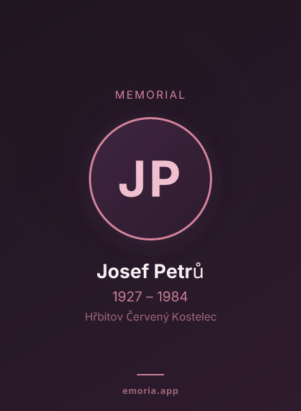 Memorial portrait of Josef Petrů