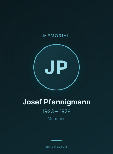 Memorial portrait of Josef Pfennigmann