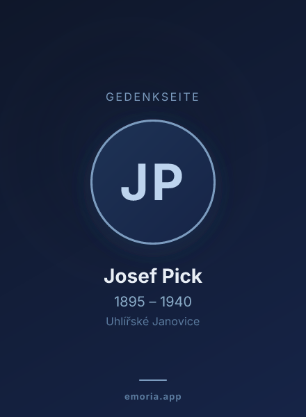 Gedenkportrait von Josef Pick