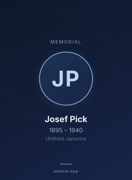 Memorial portrait of Josef Pick