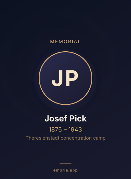 Memorial portrait of Josef Pick