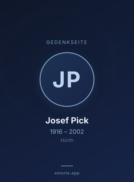 Gedenkportrait von Josef Pick