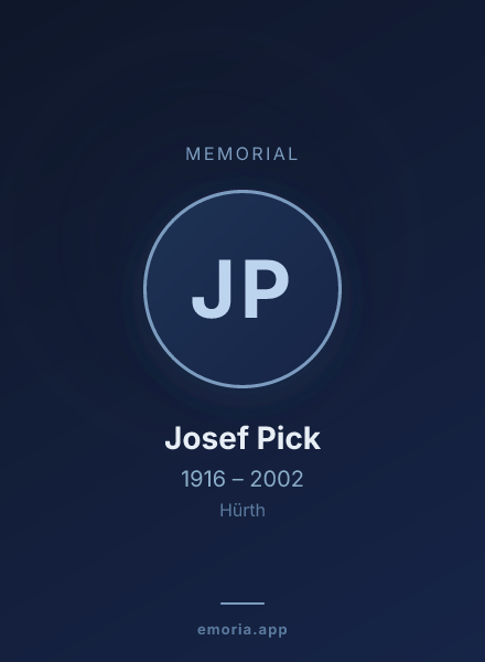 Memorial portrait of Josef Pick
