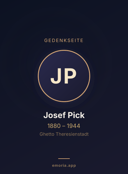 Gedenkportrait von Josef Pick