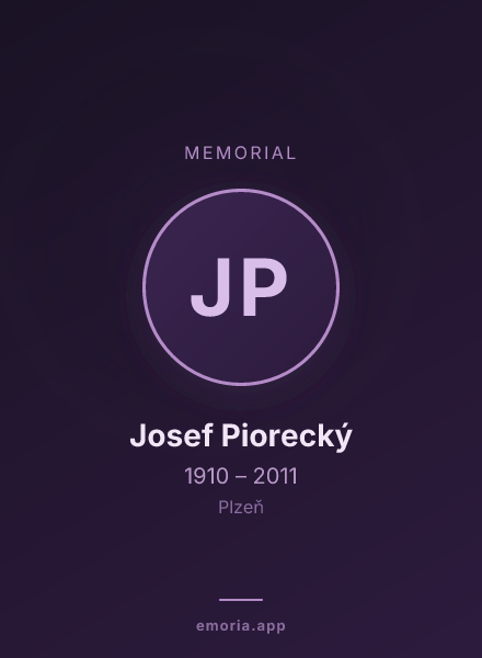 Memorial portrait of Josef Piorecký