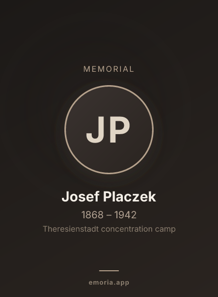 Memorial portrait of Josef Placzek
