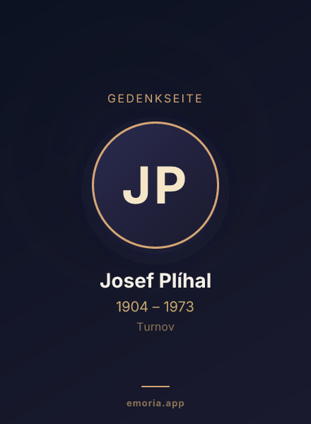 Gedenkportrait von Josef Plíhal
