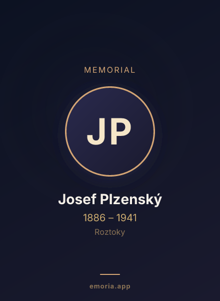 Memorial portrait of Josef Plzenský