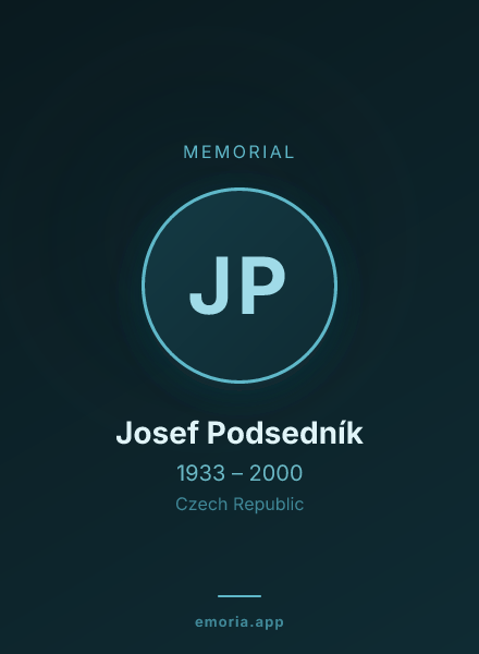 Memorial portrait of Josef Podsedník