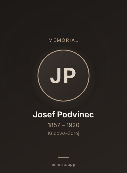 Memorial portrait of Josef Podvinec