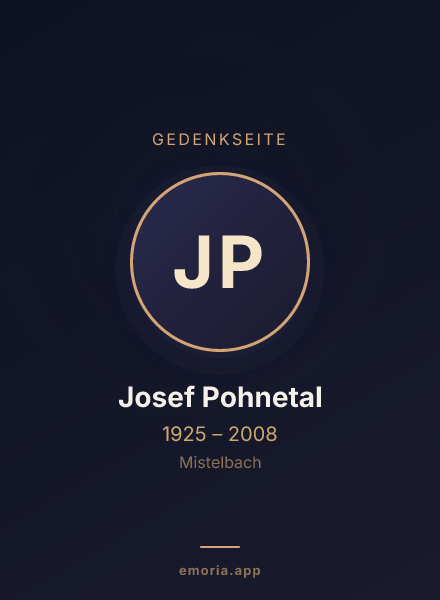 Gedenkportrait von Josef Pohnetal