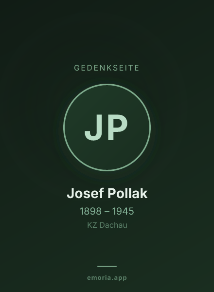 Gedenkportrait von Josef Pollak