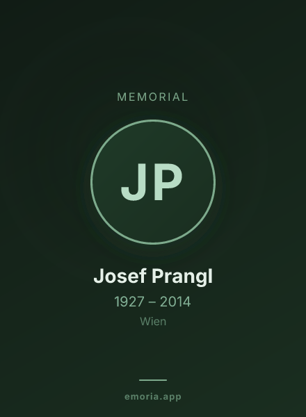 Memorial portrait of Josef Prangl