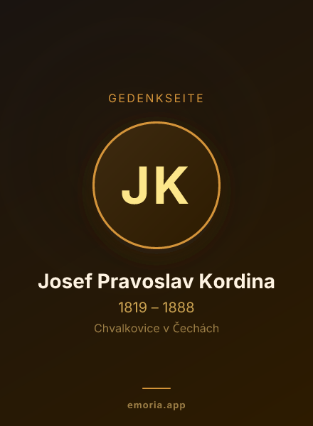 Gedenkportrait von Josef Pravoslav Kordina