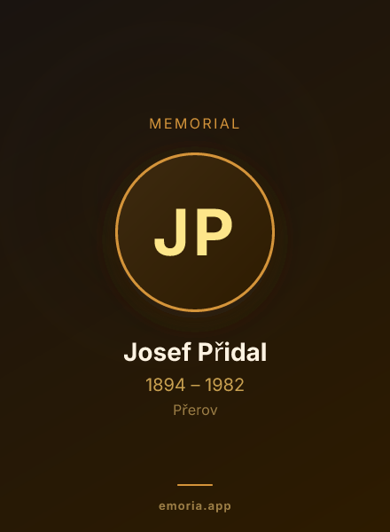 Memorial portrait of Josef Přidal