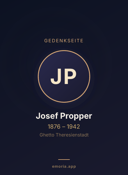 Gedenkportrait von Josef Propper