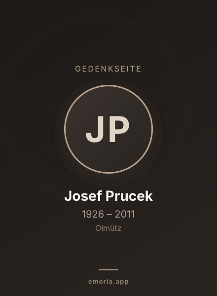 Gedenkportrait von Josef Prucek
