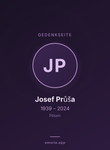 Gedenkportrait von Josef Průša