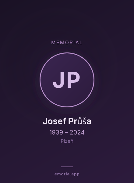 Memorial portrait of Josef Průša